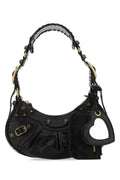 Balenciaga Crocodile-Embossed Calf Leather Shoulder Bag — Black