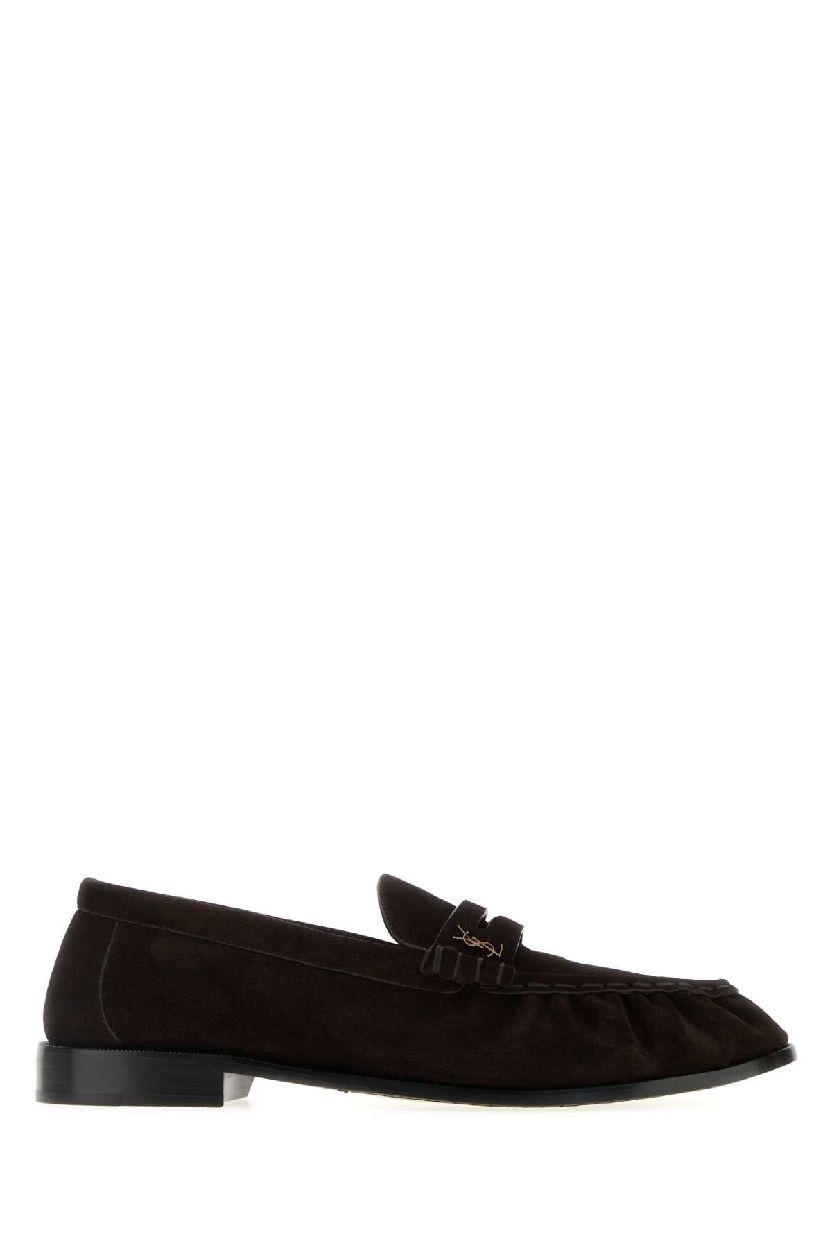 Saint Laurent Suede Moccasin Loafer — Brown