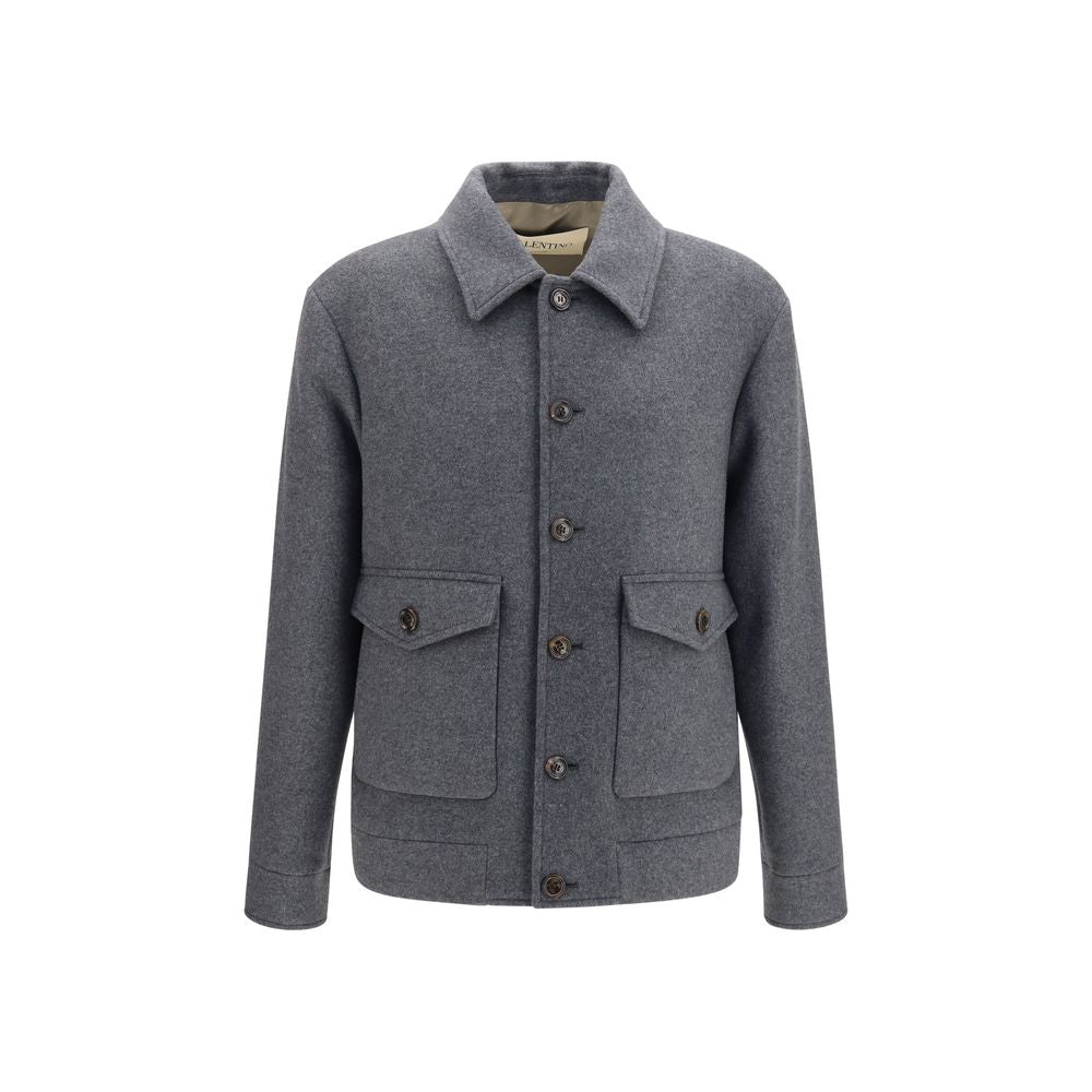 Valentino Garavani Wool and Cashmere Jacket — Gray