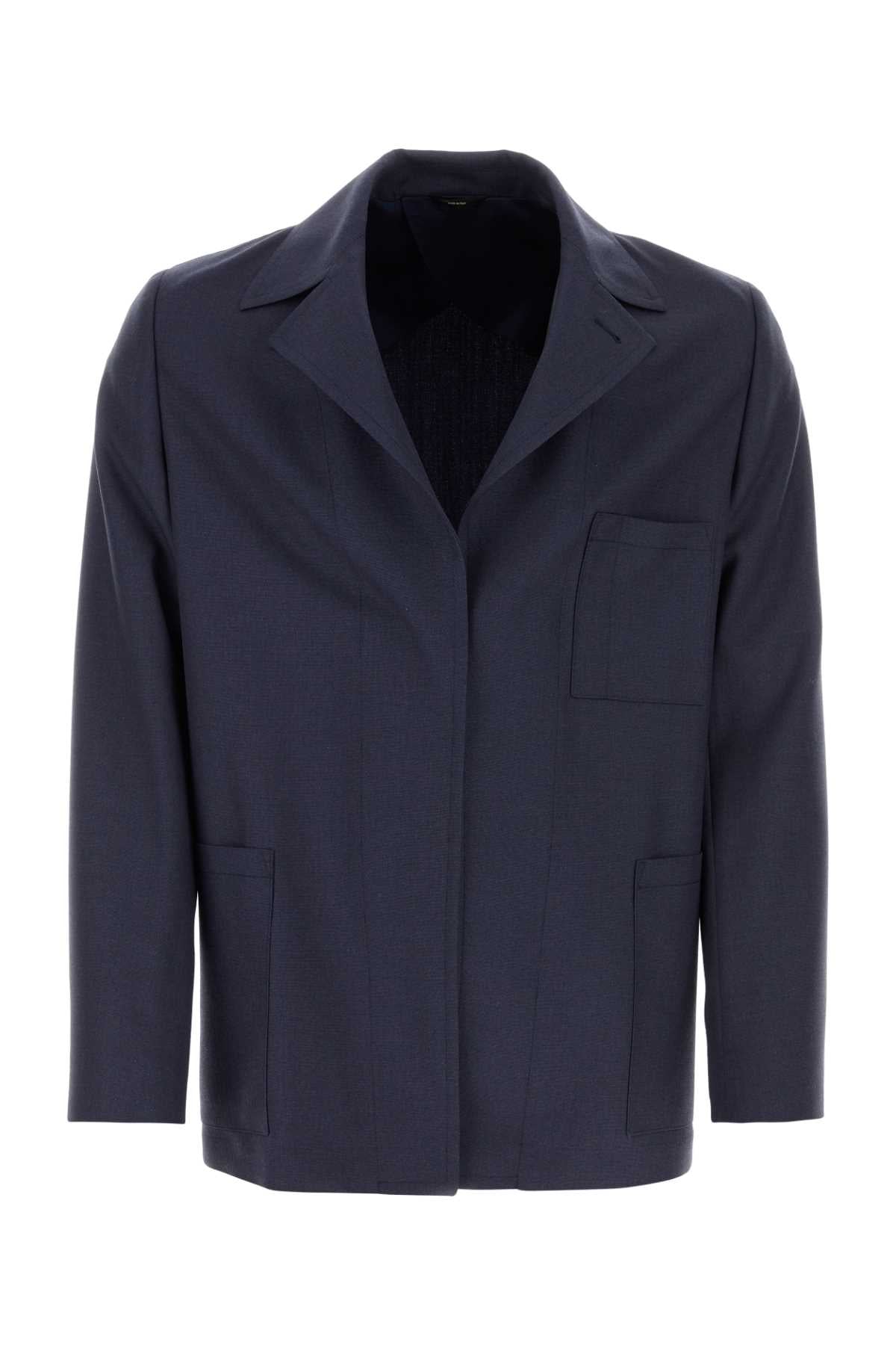 Fendi Virgin Wool Blazer — Navy