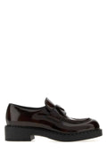 Prada Glossy Leather Loafer — Brown