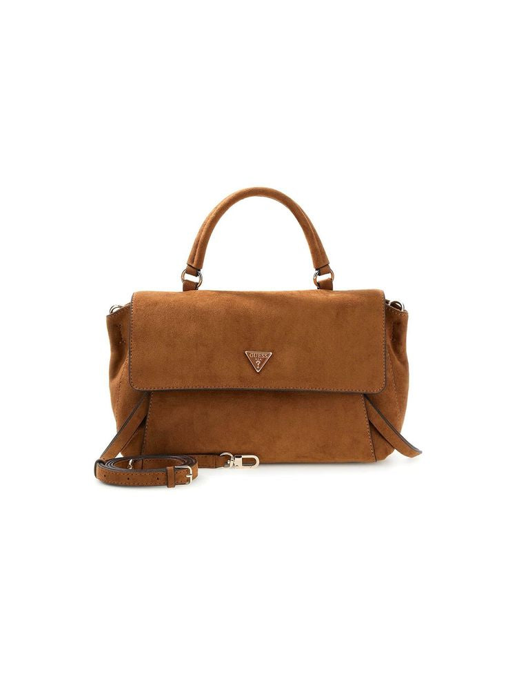 Guess Devon Top Handle Bag — Cognac