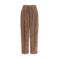 Brunello Cucinelli Viscose and Cashmere Blend Trousers — Brown