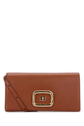 Roger Vivier Leather Structured Shoulder Bag — Brown