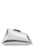 The Attico Metallic Leather Clutch — Silver