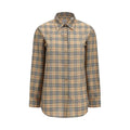 Camisa Burberry de algodón con motivo Check — Beige