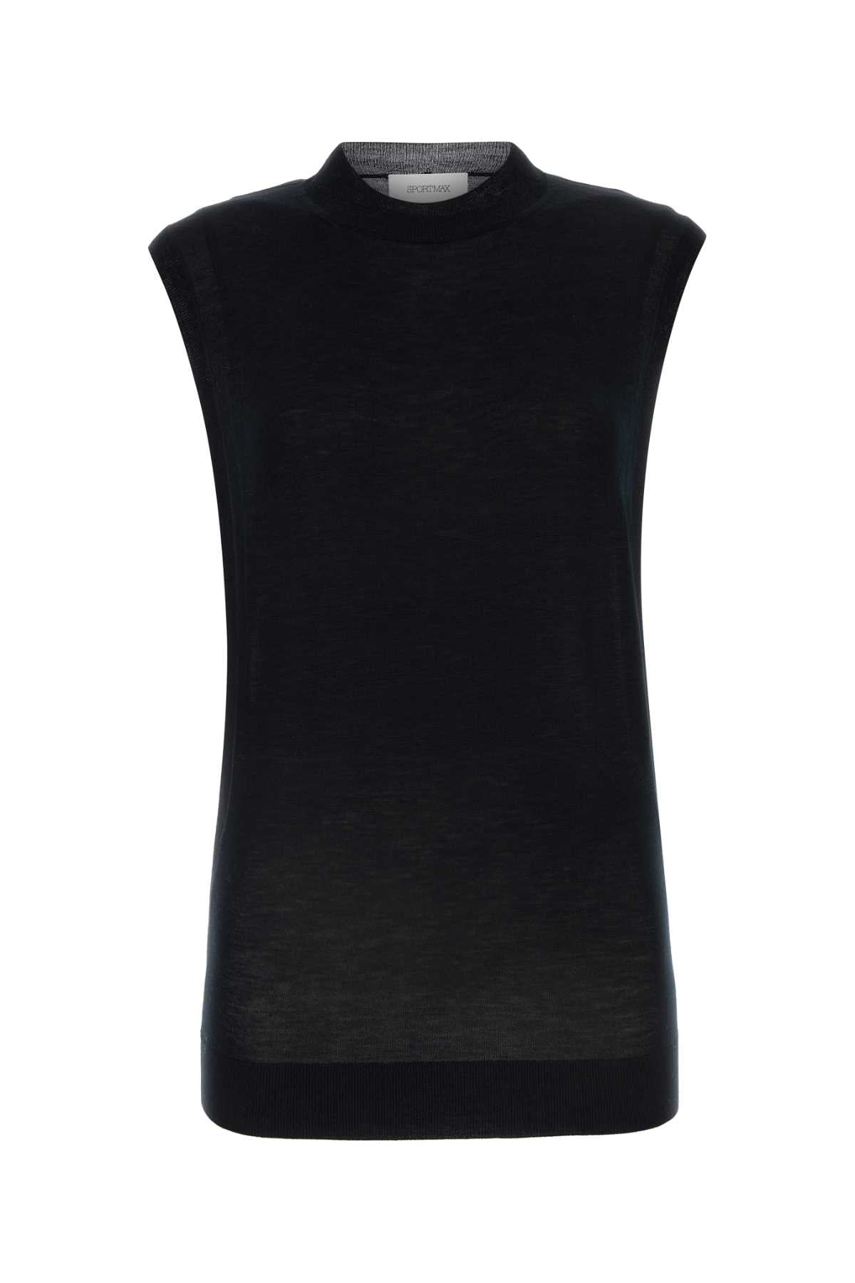 Sportmax Wool Silk Sweater — Black