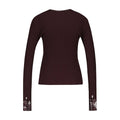 Courreges Ribbed Wool with Contrasted Cuffs Sweater — Burgundy