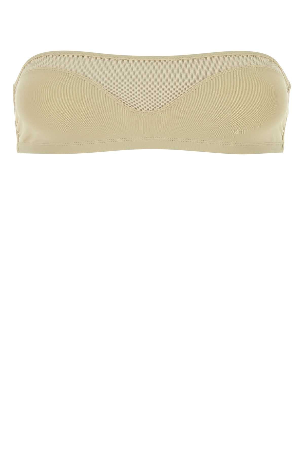Eres Stretch Nylon Bikini Top — Beige