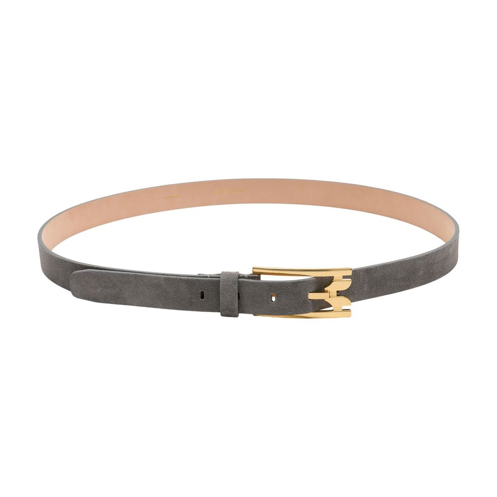 Victoria Beckham Calfskin Leather Belt — Gray