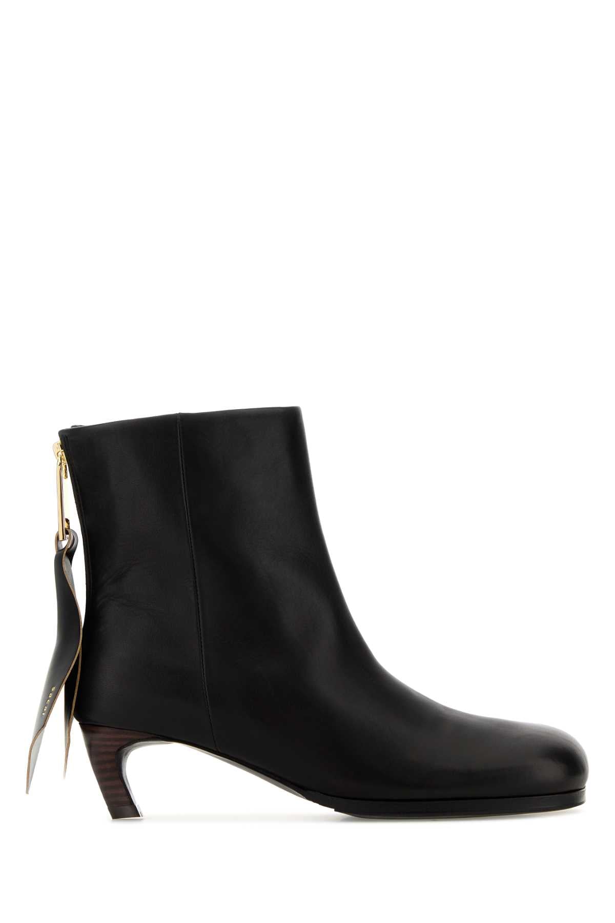 Sacai Leather Ankle Boot Boot — Black