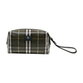 Burberry Tartan Cotton Washbag Travel Wallet — Green