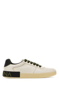 Dolce & Gabbana Leather Low-Top Sneaker — Beige