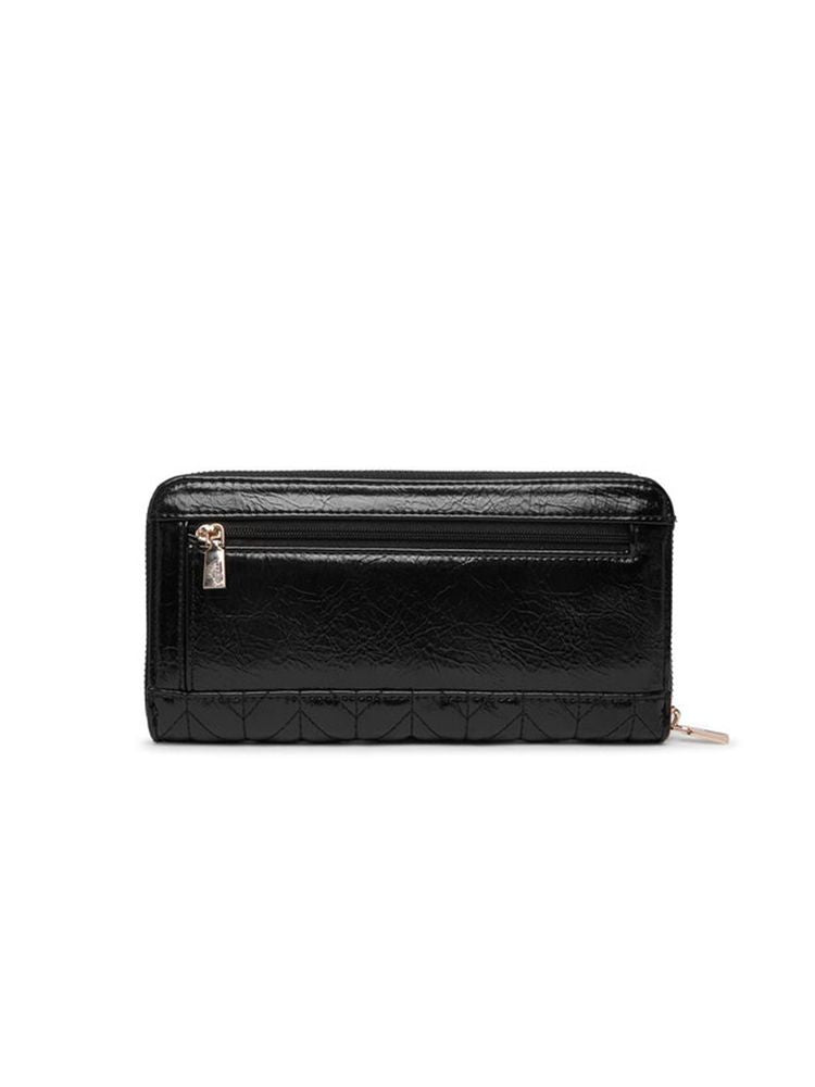 Guess Quilted Polyurethane Wallet — Black