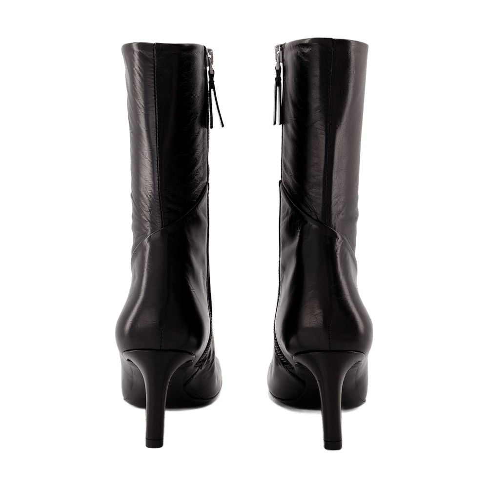 Jil Sander Goatskin Leather Ankle Boot — Black