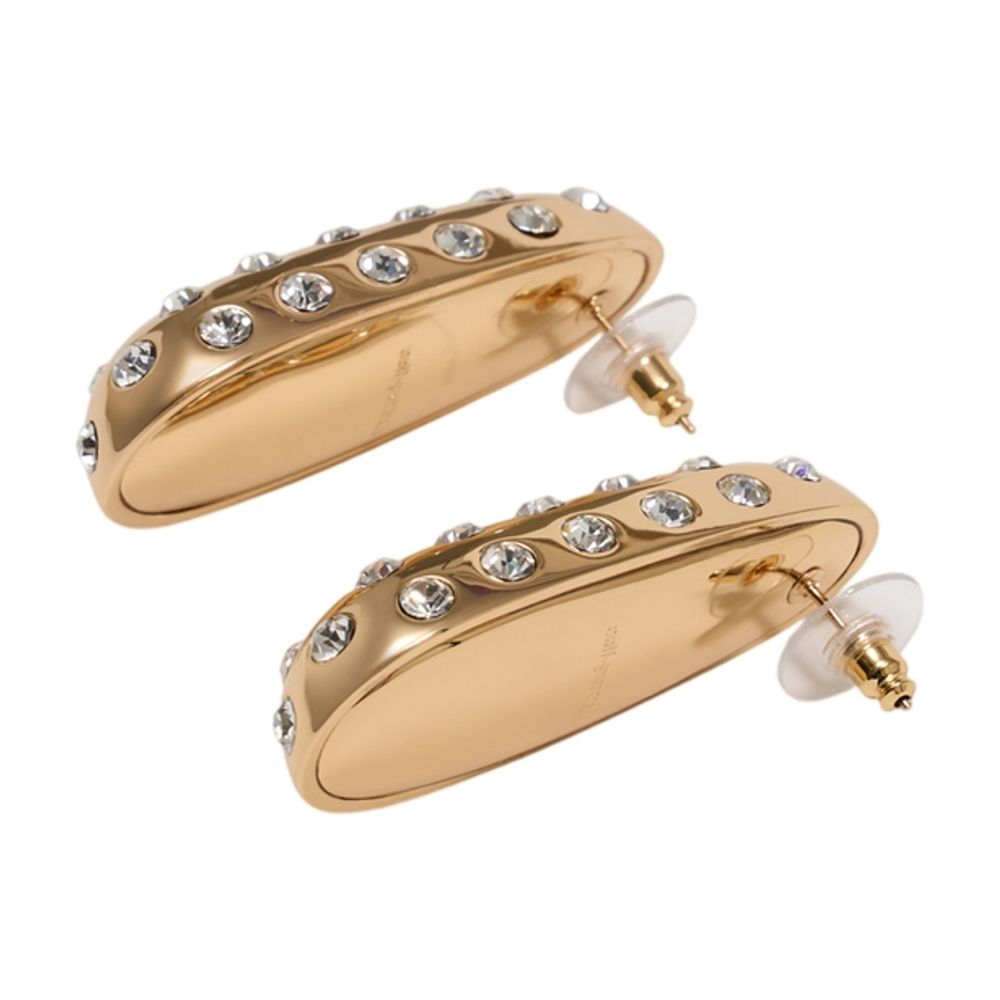 Self-Portrait Crystal Bar Earrings — Gold