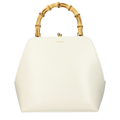 Jil Sander Bamboo Handle Leather Top Handle Bag — Beige