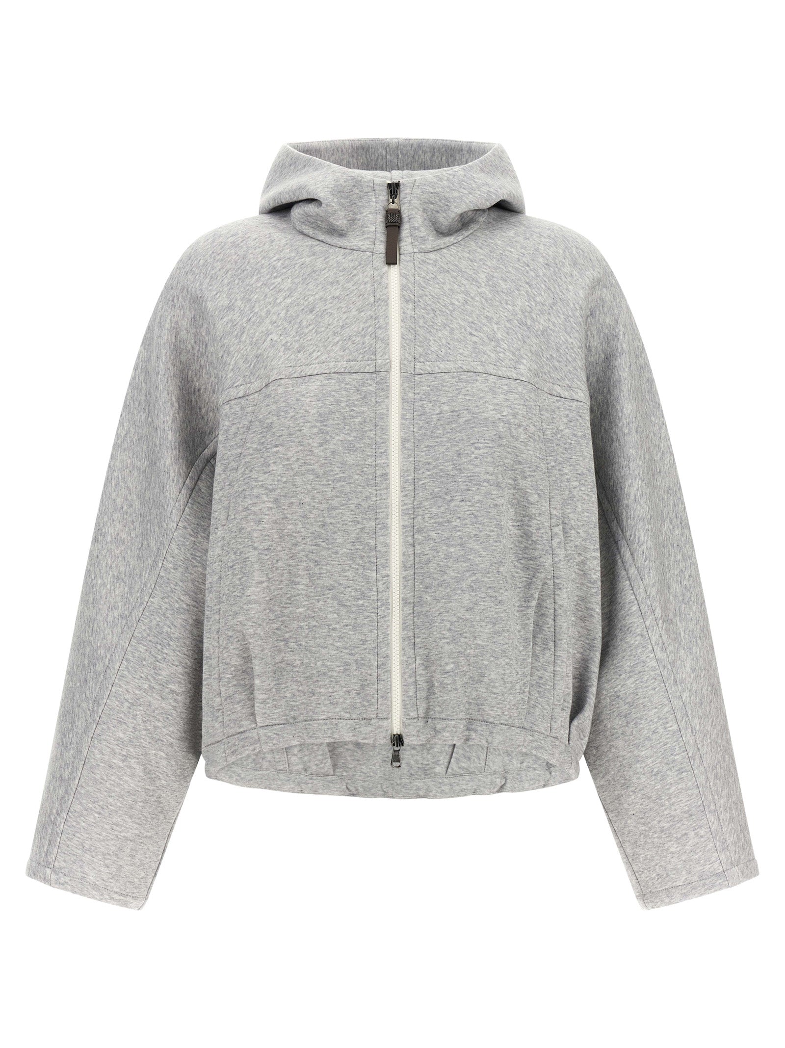 Brunello Cucinelli Cotton-Cashmere Blend Hoodie — Gray