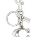 Coach Metal Logo Charm Key Case — Silver