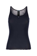 Prada Silk Ribbed Tank Top — Navy