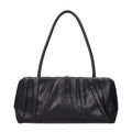 Jil Sander Ruched Leather Shoulder Bag — Black