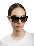 Furla SFU981 Glossy Black Acetate Sunglasses — Black