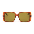 Saint Laurent SL451005 Tortoiseshell Square-Frame Sunglasses — Orange