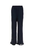 Ferragamo Flared Polyester Trousers — Navy