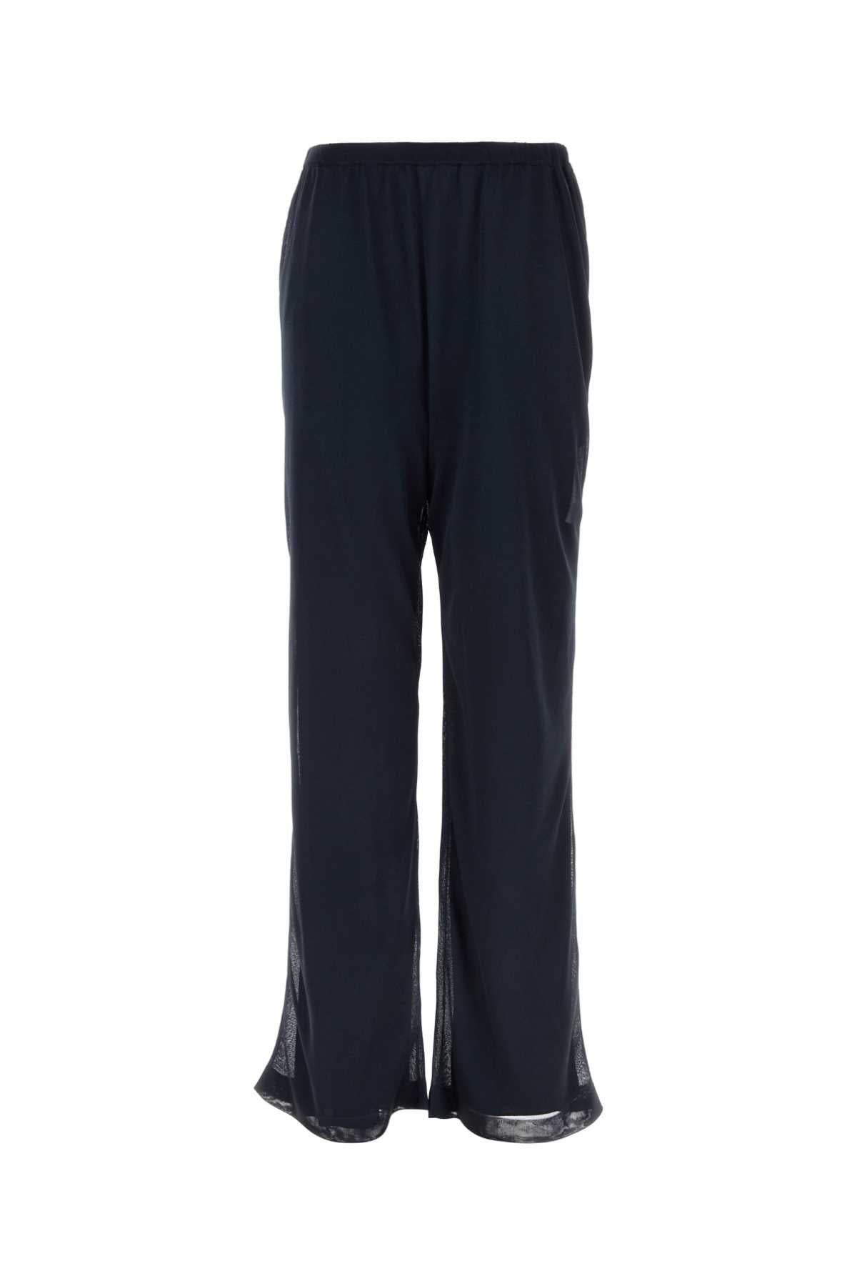 Ferragamo Flared Polyester Trousers — Navy