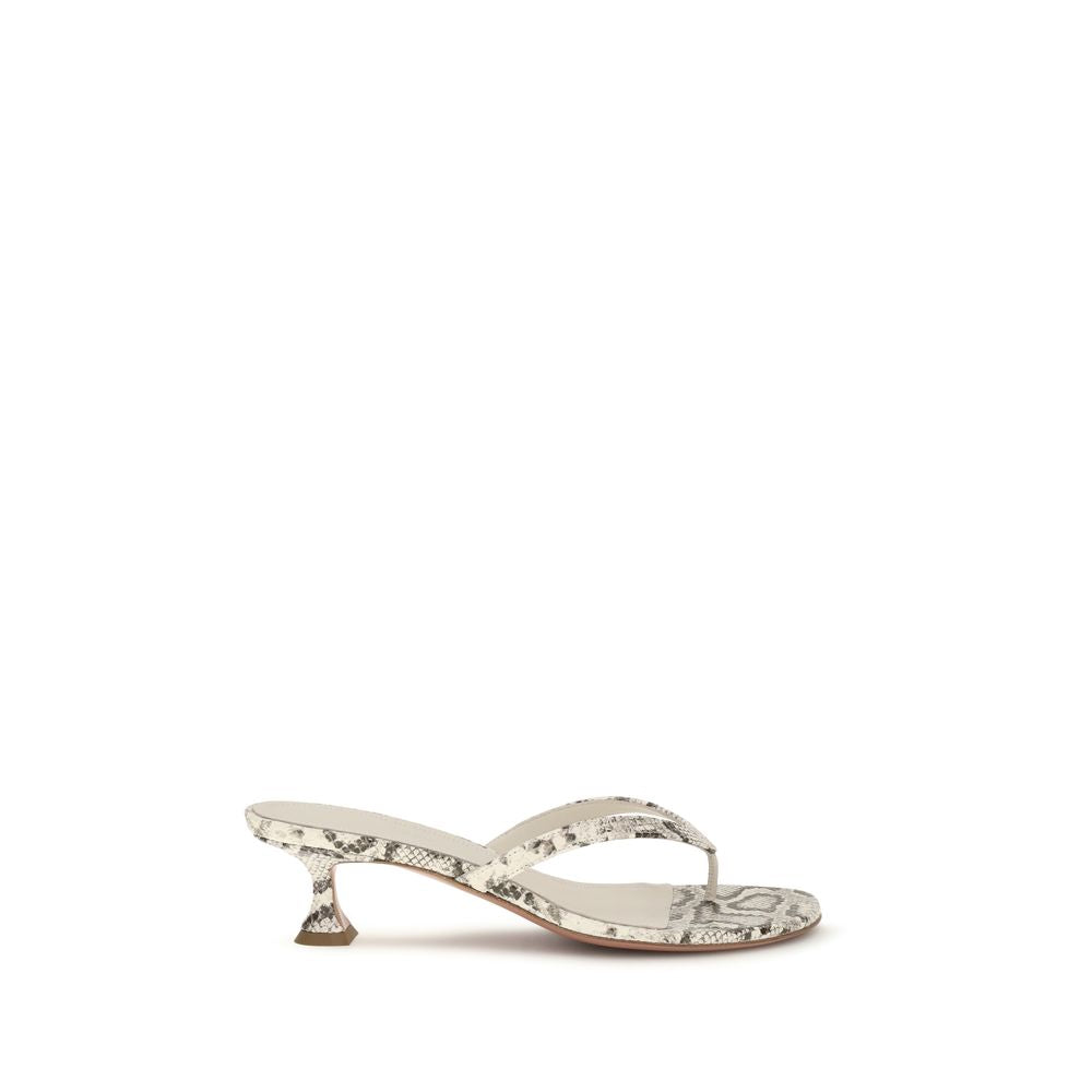 Amina Muaddi Juliette Sandals — Gray