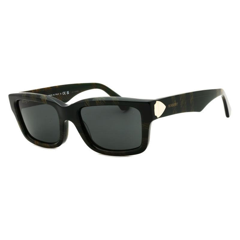 Burberry BE4443412587 Check Rectangle Sunglasses — Black
