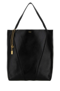 Chloé Textured Calf Leather Shoulder Bag — Black