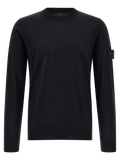 Stone Island Virgin Wool Crew-Neck Sweater — Black