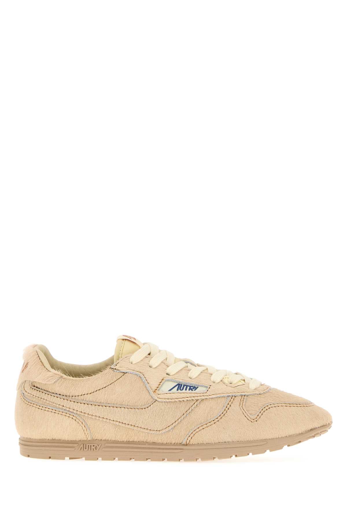 Autry Pony Hair Sneaker — Beige