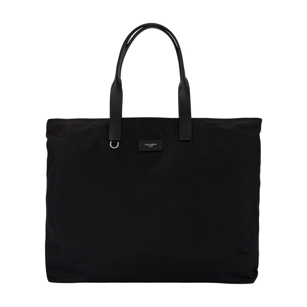 Dolce&Gabbana Calfskin Leather Tote Bag — Black