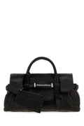 Dsquared2 Textured Leather Top Handle Bag — Black