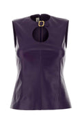 Miu Miu Pelle Tank Top — Purple