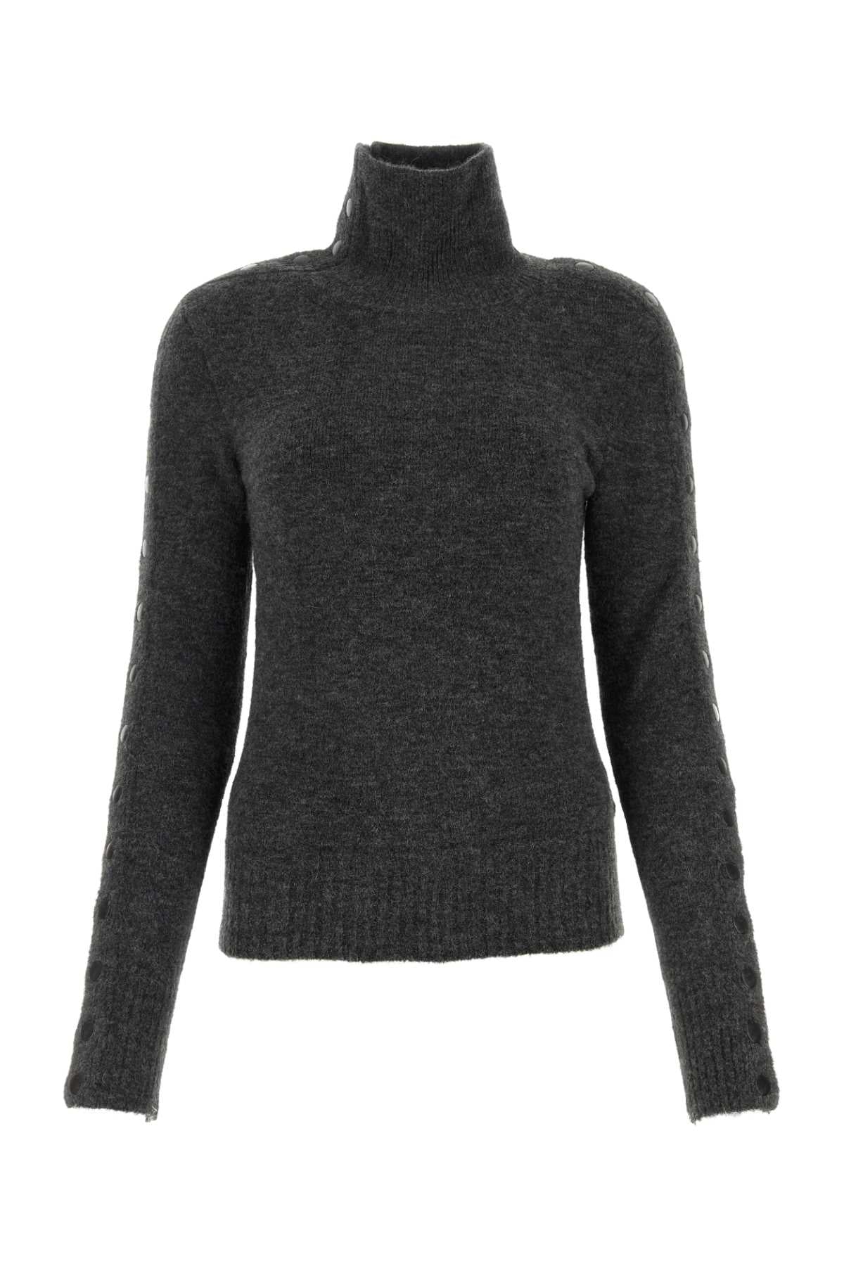 Isabel Marant Wool-Blend Turtleneck Sweater — Gray