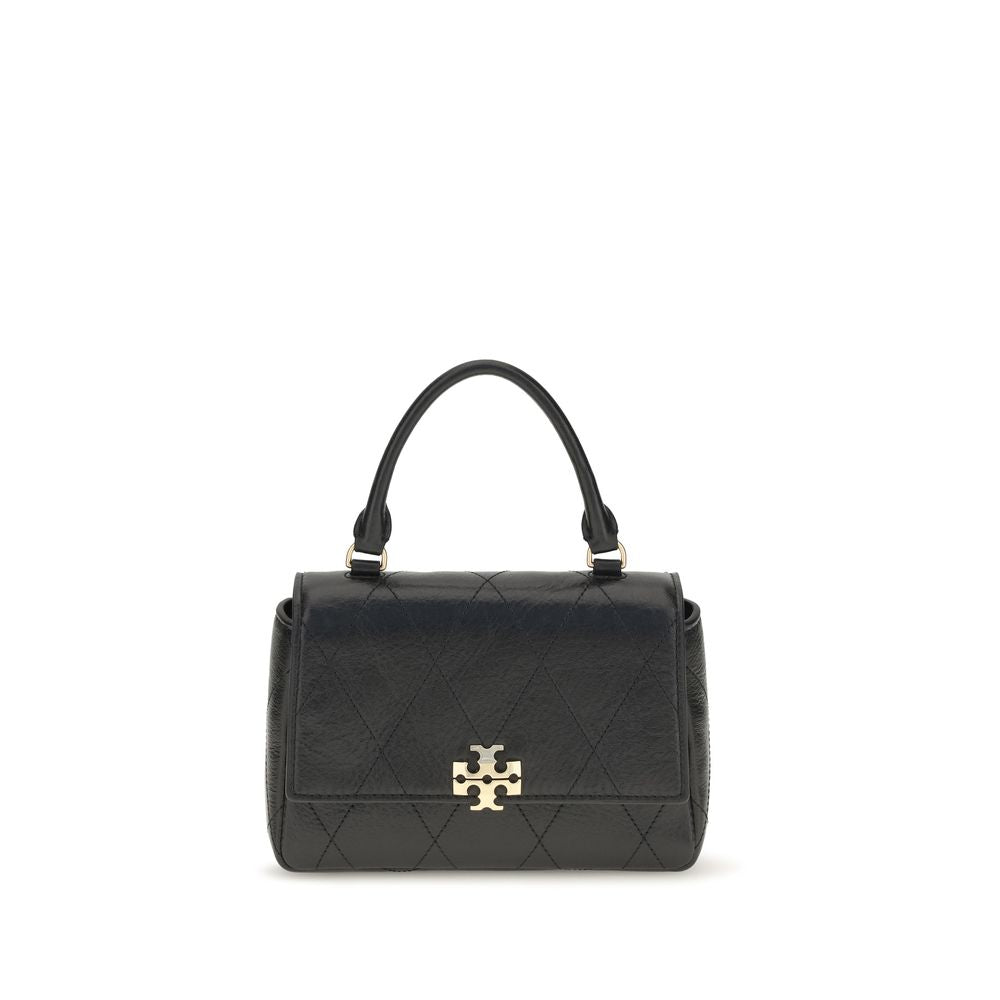 Tory Burch Charlie Top Handle Bag — Black