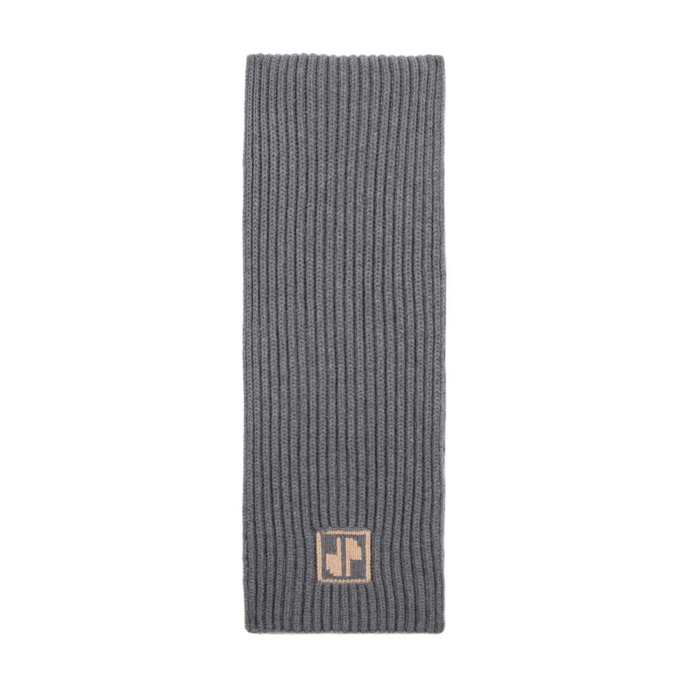 Patou Wool Ribbed Scarf — Gray