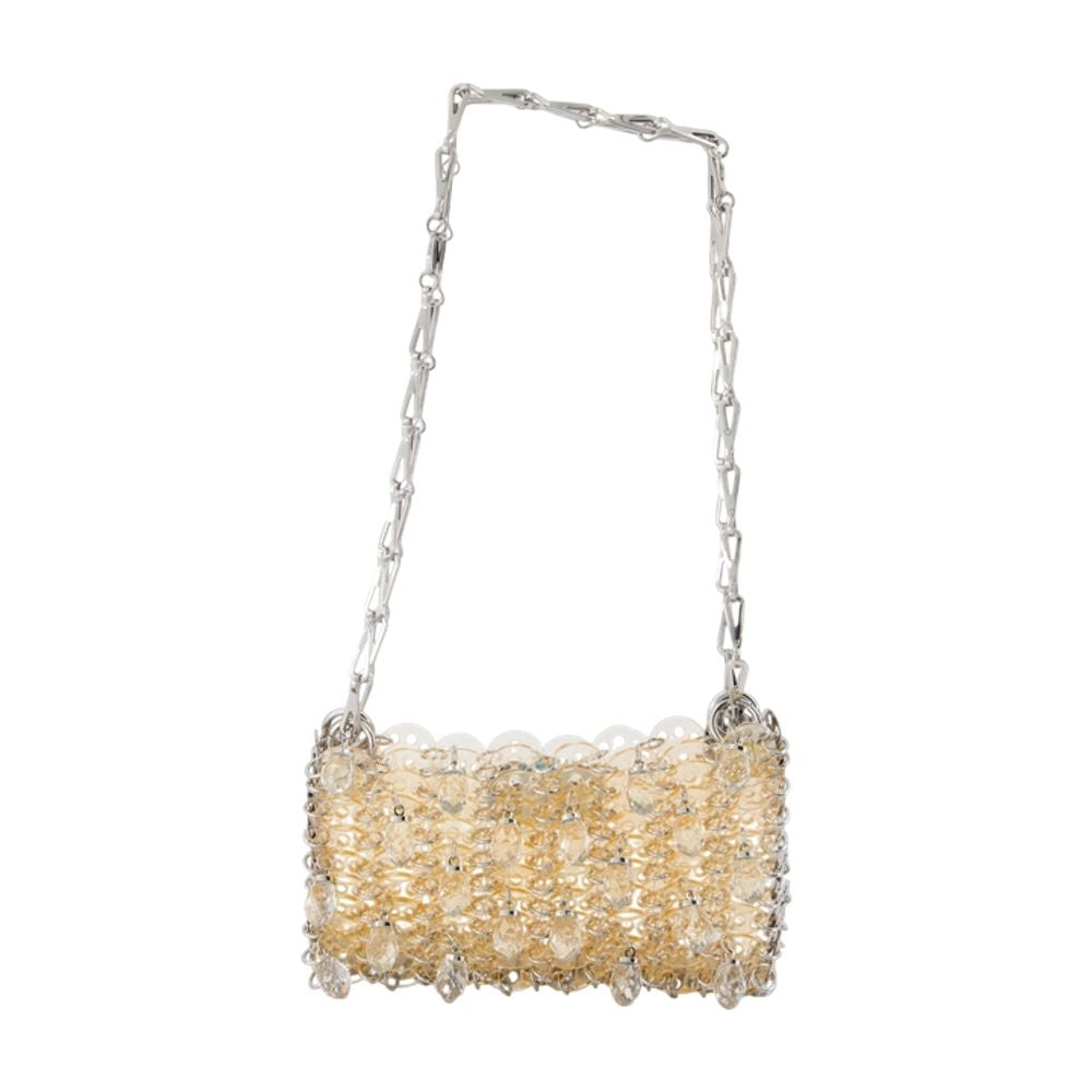 Rabanne Crystal-Embellished Acetate Shoulder Bag — Gold