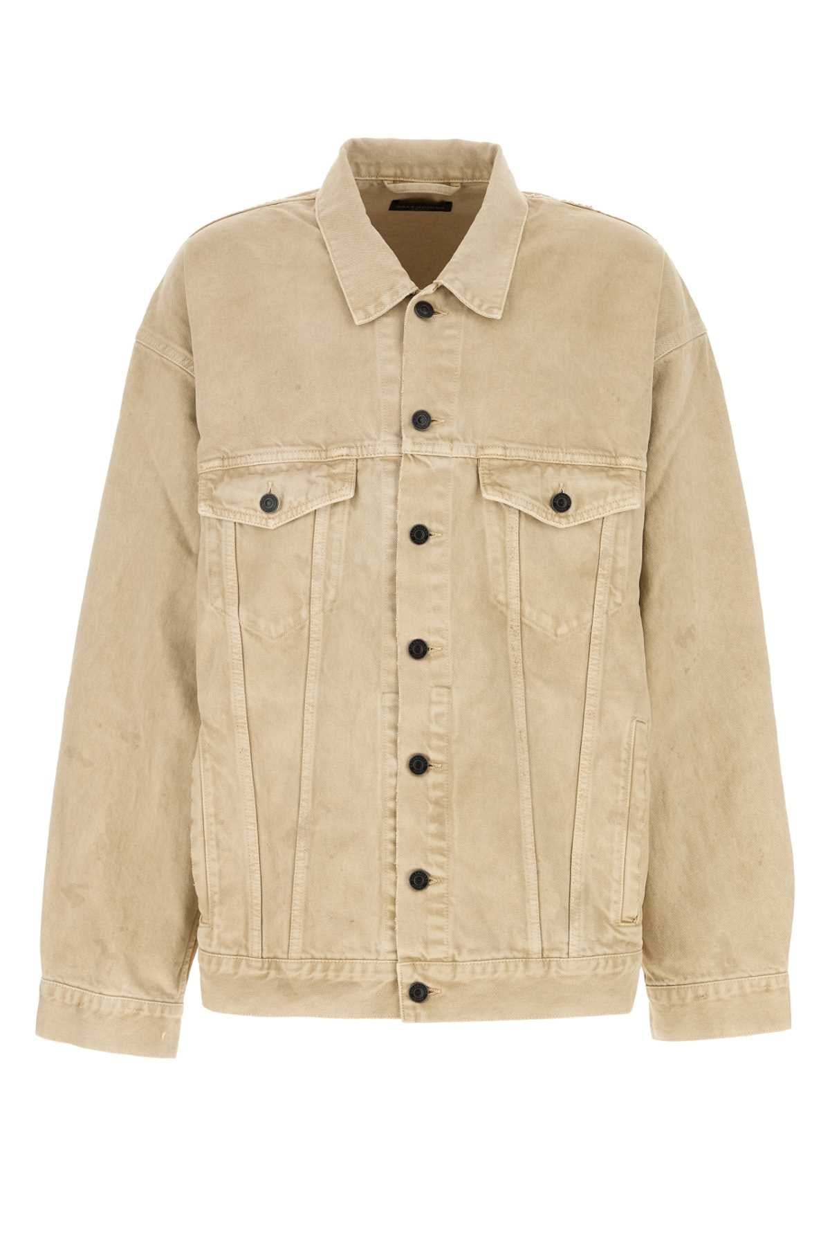 Balenciaga Cotton Denim Jacket — Beige