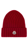 Moncler HAT Virgin Wool Ribbed Beanie — Red