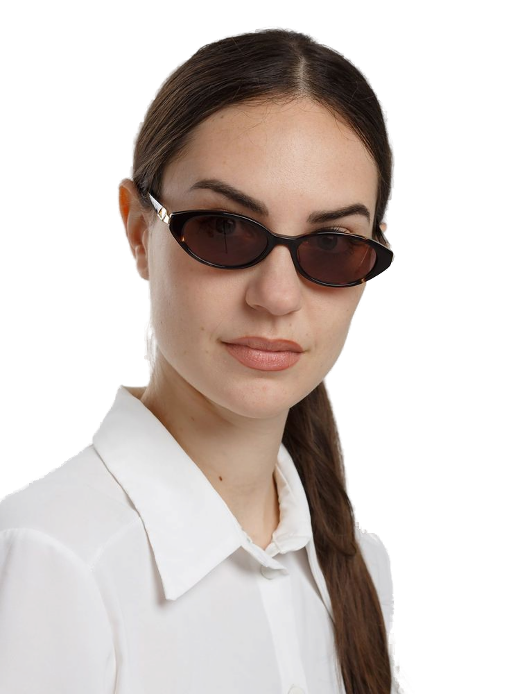 Hickmann HI9301 Acetate Oval Sunglasses — Brown