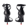 Alexander McQueen Harness Ankle-Strap Leather Heels — Black
