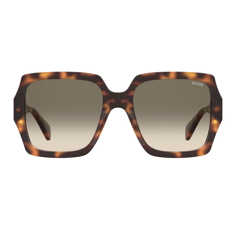 Moschino Tortoiseshell Square Full Rim Sunglasses — Brown