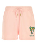 Casablanca Tennis Club Embroidered Shorts — Pink
