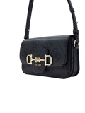 Guess Logo Monogram Crossbody Bag — Black