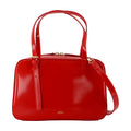 A.P.C. Polished Calfskin Top Handle Bag — Red