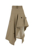 Burberry Gabardine Asymmetric Skirt — Beige